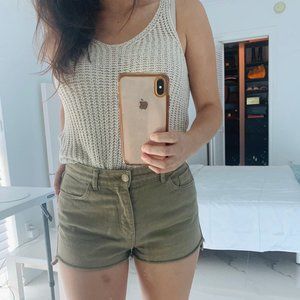 Stradivarius military green short